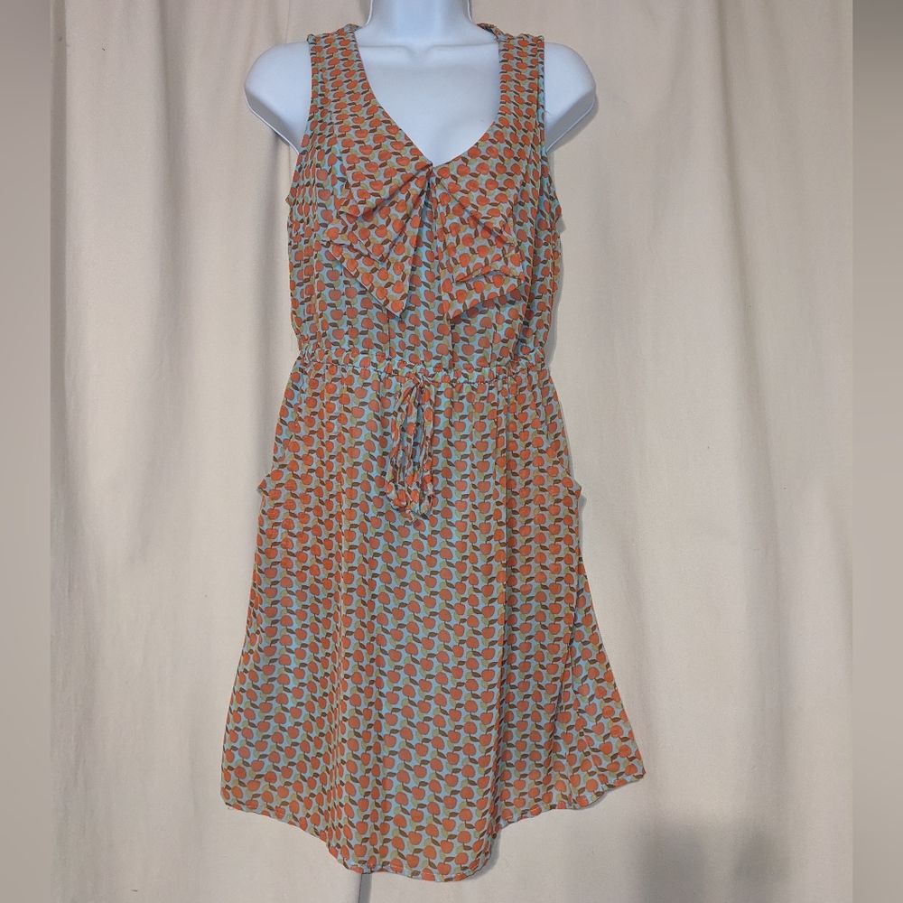 Fishbowl orange blue sleeveless dress medium